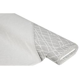 Tissu sweat-shirt ""lignes"", gris clair mélangé/blanc