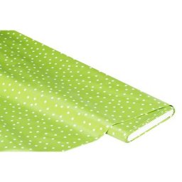 Linge de table épongeable - toile cirée ""pois"", vert clair/blanc