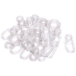 buttinette Agrafes clip pour tringle à rideau, dim. : 3,2 x 1,4 cm, contenu : 30 pièces