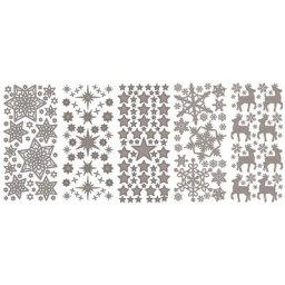 Stickers ""Noël I"", argenté, 23 x 10 cm, 5 feuilles