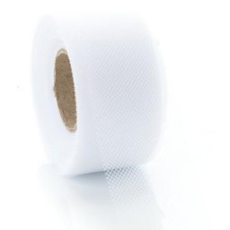 Ruban de tulle, blanc, 40 mm, 25 m