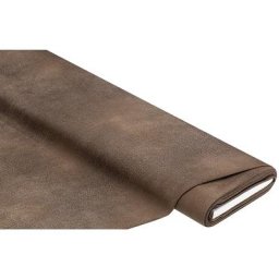 Tissu similicuir doux aspect vintage, marron foncé