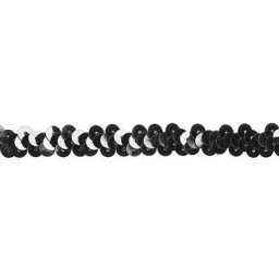 Ruban élastique à paillettes, noir