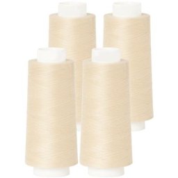 buttinette Set éco de fil pour surjeteuse, écru, 4 bobines, grosseur : 120, 2500 m