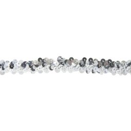 Ruban élastique de paillettes, argenté, largeur : 20 mm, longueur : 3 m