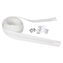 buttinette Set fermeture à glissière sans fin, blanc, longueur : 2 m