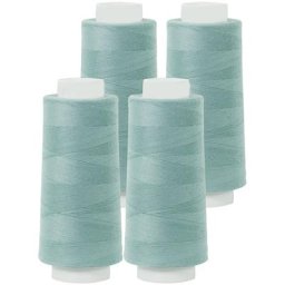 buttinette Set éco de fil pour surjeteuse, menthe, 4 bobines, grosseur : 120, 2500 m