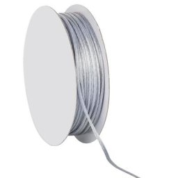 Cordelette en satin, argenté, 2 mm, 20 m