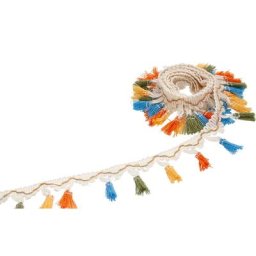 Galon de pompons glands, écru, 45 mm, 2,5 m