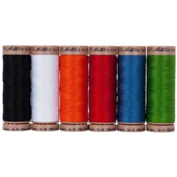 Mettler Silk Finish Cotton Set de fil à coudre ""couleurs primaires"", grosseur : 40