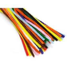 Fil chenille, multicolore, 14 mm x 50 cm, 50 pièces