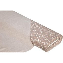 Tissu sweat-shirt ""lignes"", taupe mélangé/blanc