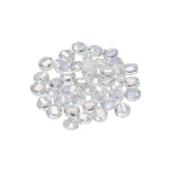 Perles en verre à facettes, plat, transparent, 6 mm Ø, 40 pièces