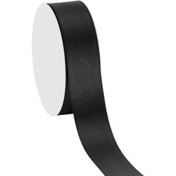 Ruban satin 25 mm, noir, 10 m