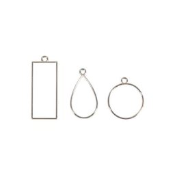 Cadres pour pendentifs, argenté, 3 pièces