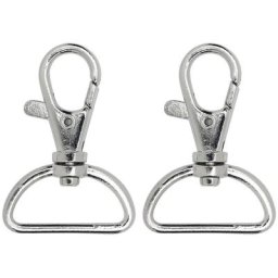 buttinette Fermoirs mousqueton, argent, 30 x 42 mm, 2 pièces