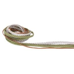 Set de rubans en cuir, tons verts, 2–3 mm