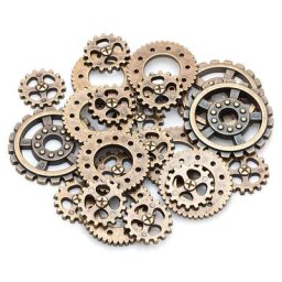 Accessoires Steampunk ""roues dentées"", or antique, 20 pièces