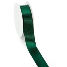 Ruban satin 25 mm, vert foncé, 10 m