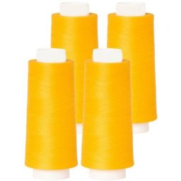 buttinette Set éco de fil pour surjeteuse, jaune soleil, 4 bobines, grosseur : 120, 2500 m