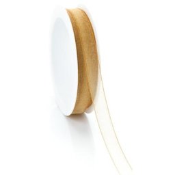 Ruban organza, doré, 10 mm, 10 m