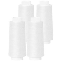 buttinette Set éco de fil pour surjeteuse, blanc, 4 bobines, grosseur : 120, 2500 m