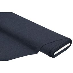 Tissu jersey en coton bio, bleu nuit chiné