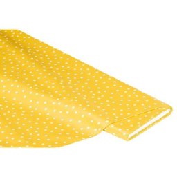 Linge de table épongeable - toile cirée ""pois"", jaune/blanc