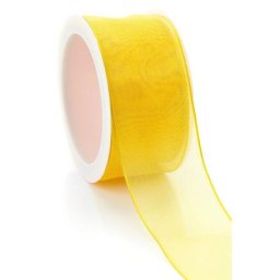 Ruban organza, jaune, 40 mm, 5 m