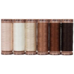 Mettler Silk Finish Cotton Set de fil à coudre ""couleurs naturelles"", grosseur : 40