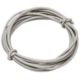 Cordons en cuir, gris, 2 mm Ø, 5x 2 m