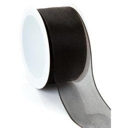 Ruban organza, noir, 40 mm, 5 m