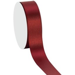 Ruban satin 25 mm, bordeaux, 10 m