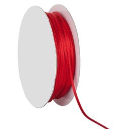 Cordelette en satin, rouge, 2 mm, 20 m