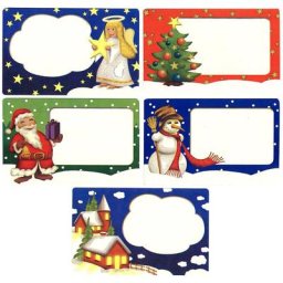 Wenko Etiquettes autocollantes ""Noël"", dimension : 7 x 4,5 cm, contenu : 100 pièces
