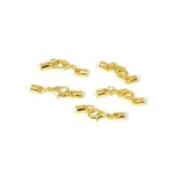 Fermoirs, doré, 6 x 4 mm, 5 pièces