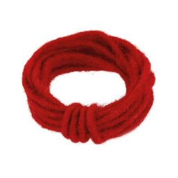 Cordelette en laine feutrée, cœur en fil métallique, rouge, 5 mm Ø, 5 m