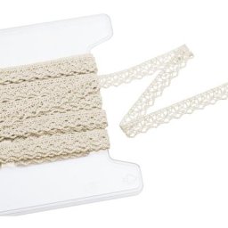 Galon de dentelle aux fuseaux ""Leni"", écru, 13 mm, 5 m