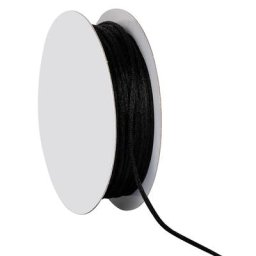 Cordelette en satin, noir, 2 mm, 20 m
