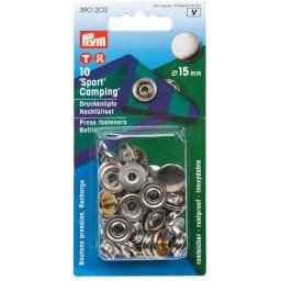 Prym Set de recharge de boutons pression sans couture, 15 mm Ø, 10 pièces