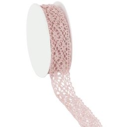 Galon crocheté, vieux rose, 25 mm, 5 m
