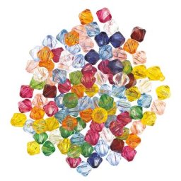 Perles acryliques à facettes, multicolore, 6 mm, 50 g