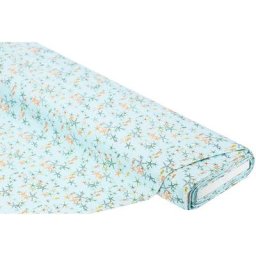 Tissu jersey en coton bio ""étoiles de mer"", turquoise/multicolore