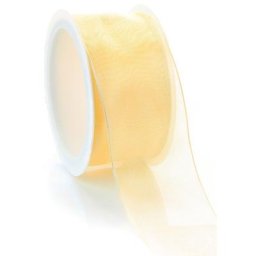 Ruban organza, crème, 40 mm, 5 m