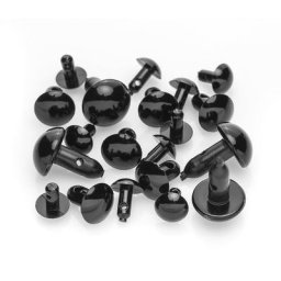 Yeux plastique pour peluches, 8 - 12 mm, 20 pièces