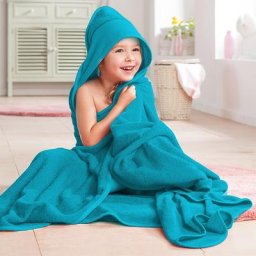 buttinette Cape de bain, turquoise, 140 x 140 cm