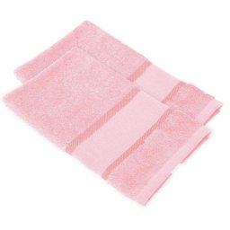 buttinette Serviettes invité à broder en tissu éponge, rose, set de 2 pièces