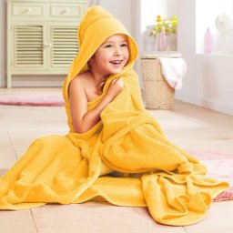 buttinette Cape de bain, jaune, 140 x 140 cm