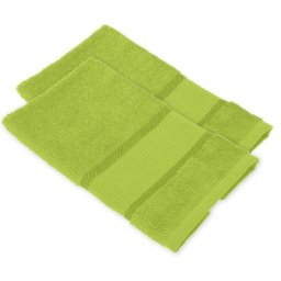 buttinette Serviette invité à broder en tissu éponge, set de 2 pièces, vert pomme