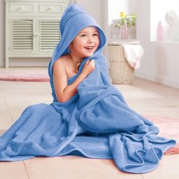 buttinette Cape de bain, bleu, 140 x 140 cm